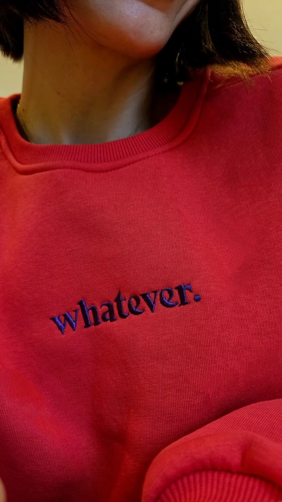 Whatever.  sweatshirt red/purple