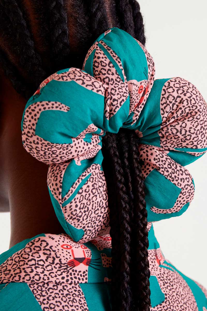scrunchie ροζ τιρκουάζ