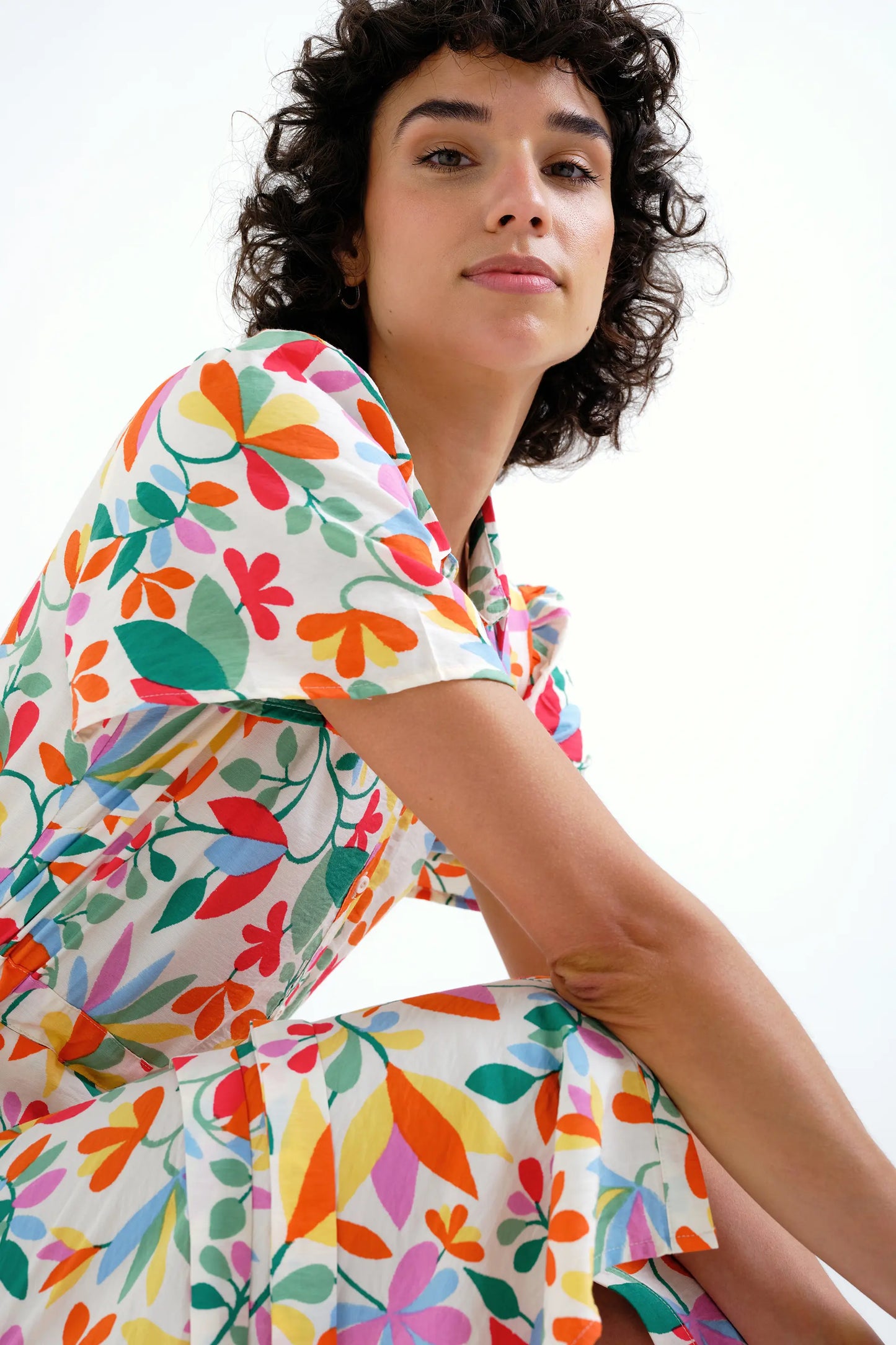 Midi dress με λουλούδια