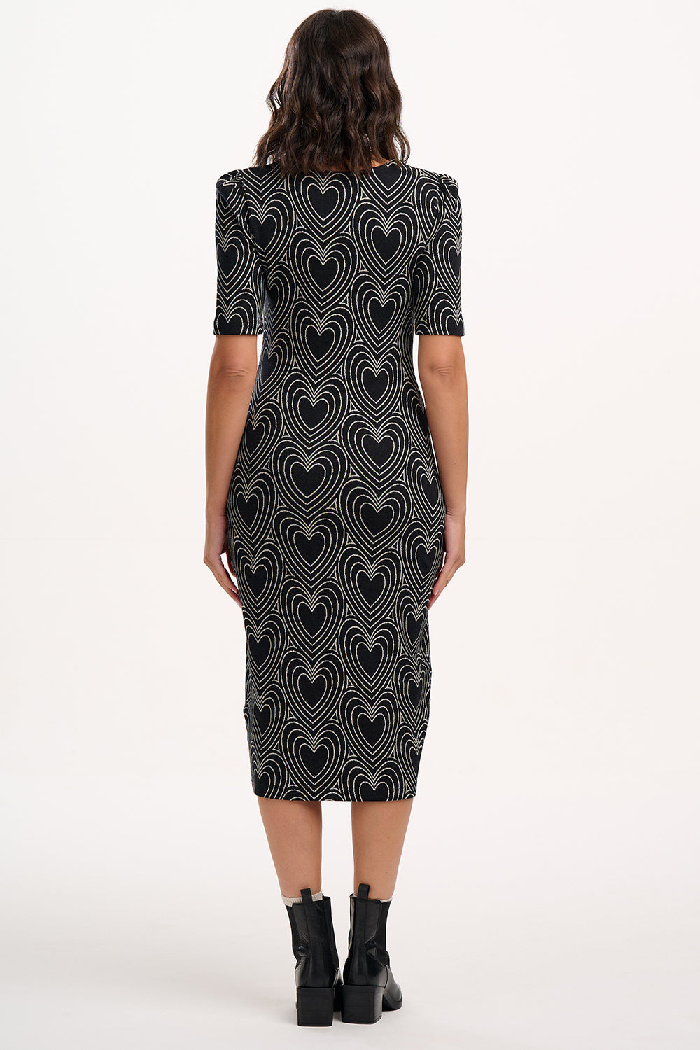 jersey jacquard midi φόρεμα