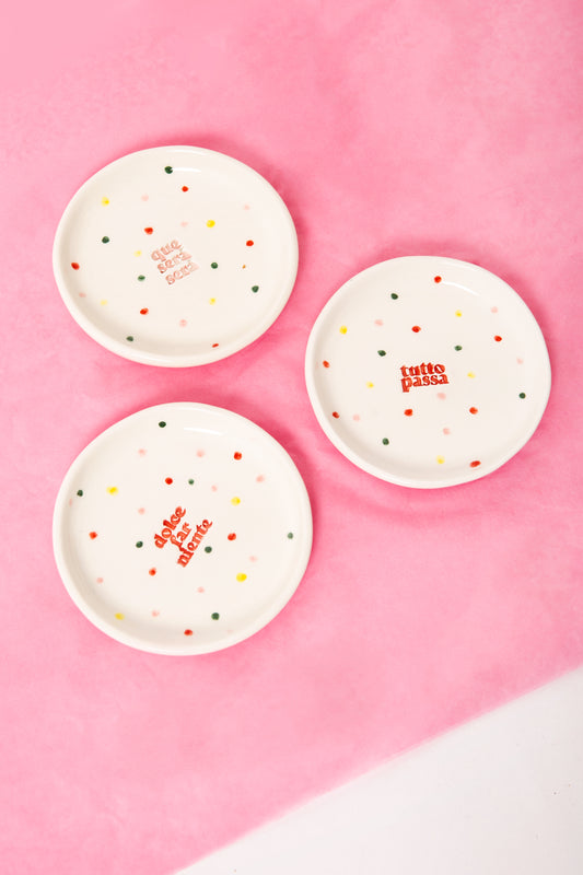 polka dot ceramic plates