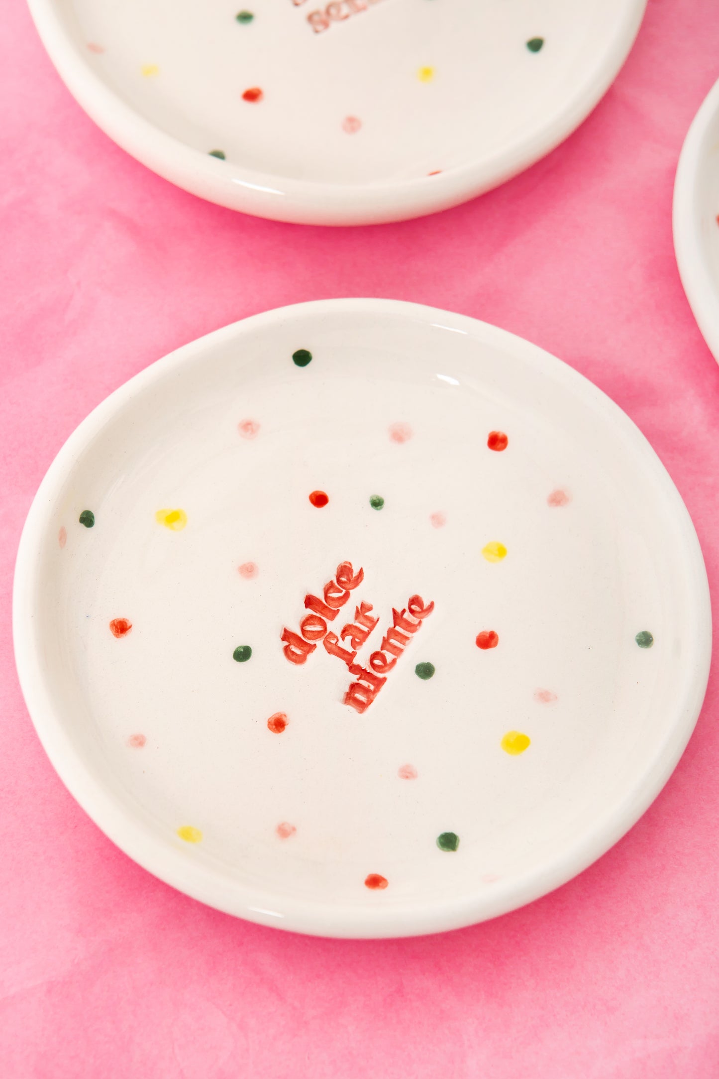 polka dot ceramic plates