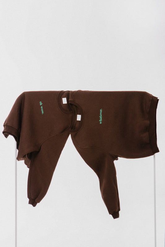 whatever. sweatshirt brown/neon mint