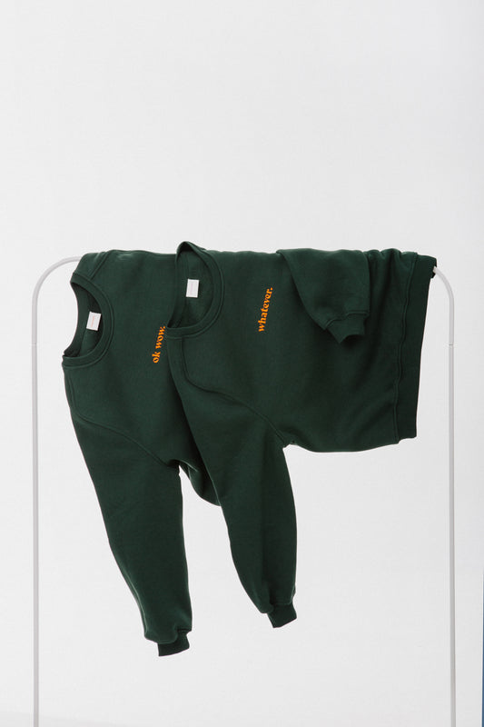 whatever. sweatshirt green/neon orange