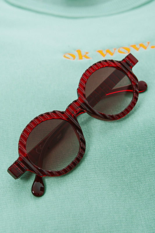 burgundy sunglasses