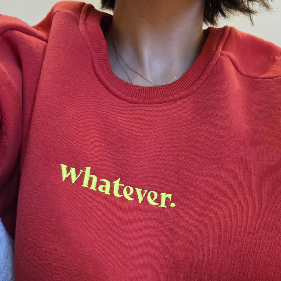 Whatever.  sweatshirt red/ yellow