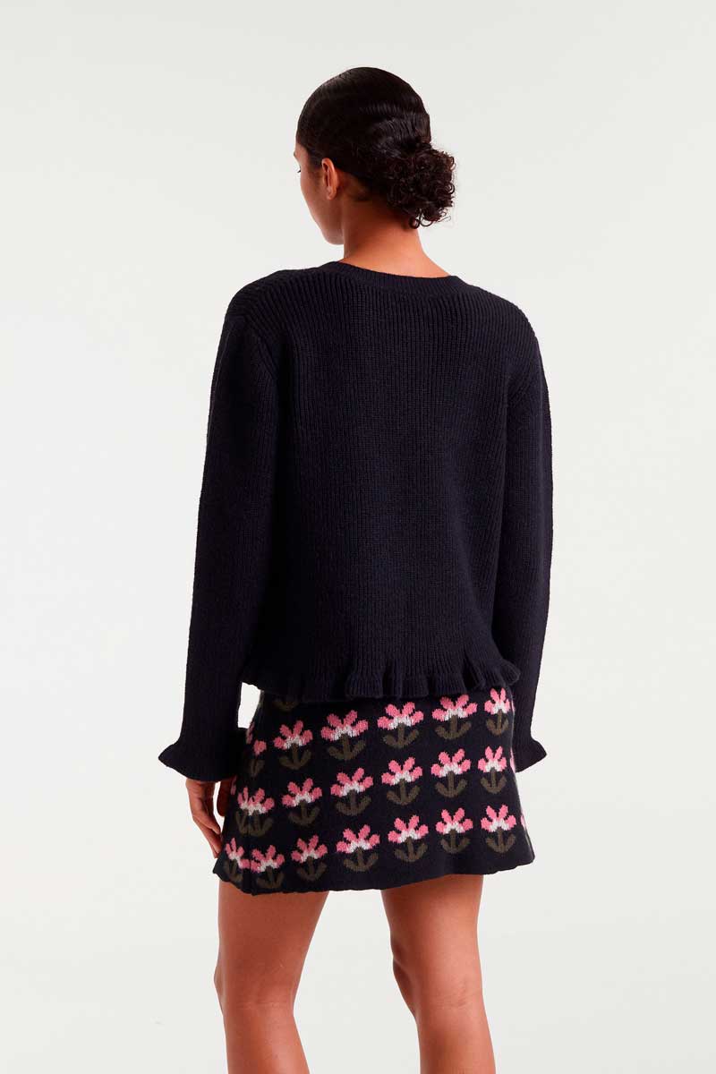 Ζακέτα Μαύρη με Καρδιές Compania Fantastica