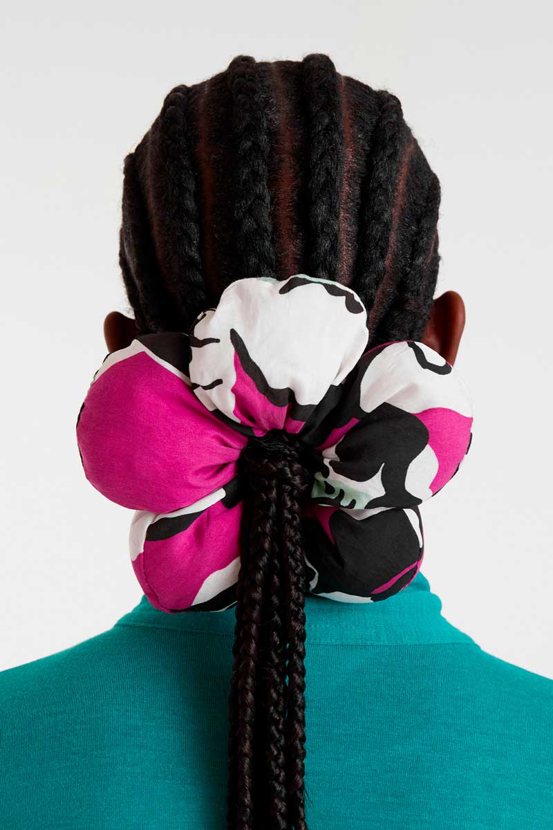 scrunchie ροζ λευκό