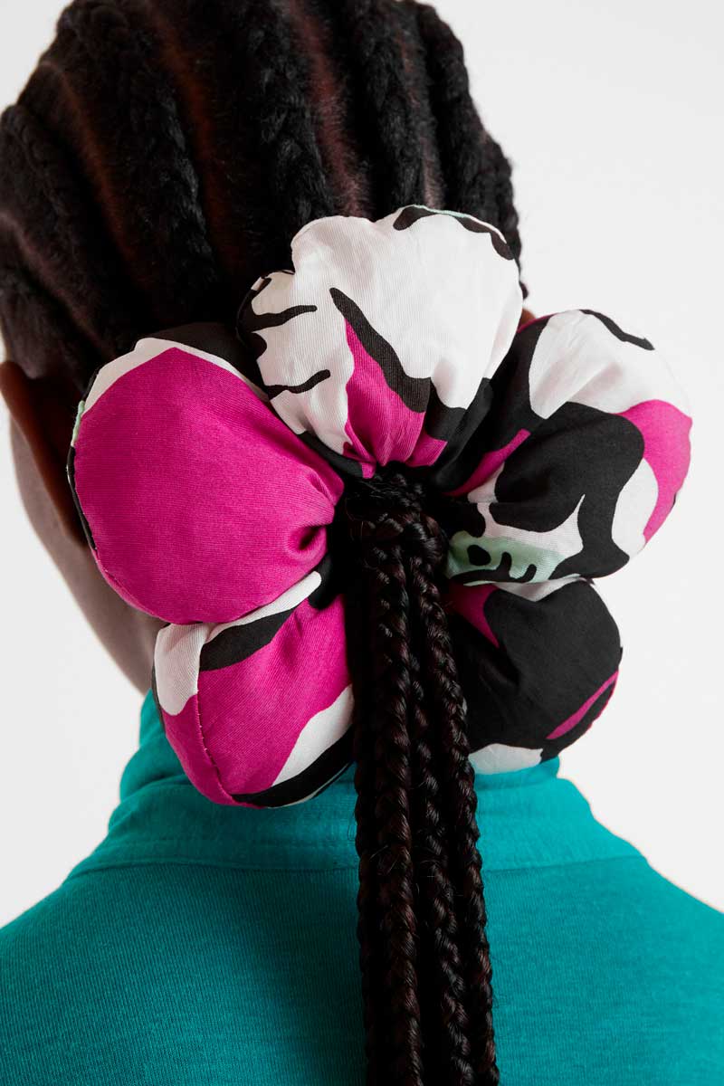scrunchie ροζ λευκό