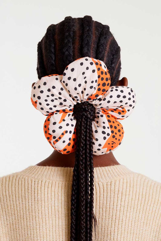 Scrunchie Λευκό Πορτοκαλί Compania Fantastica