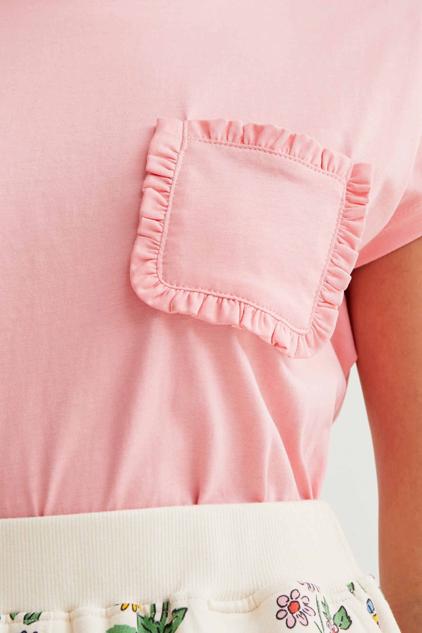 basic ροζ T-shirt με τσέπη