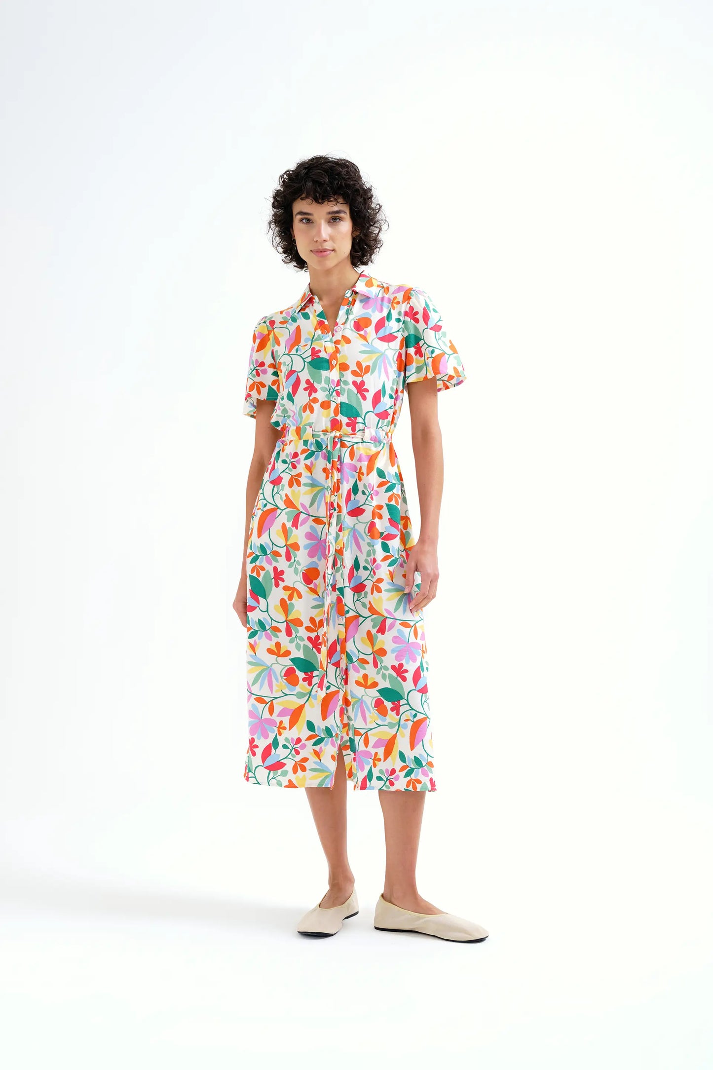 Midi dress με λουλούδια