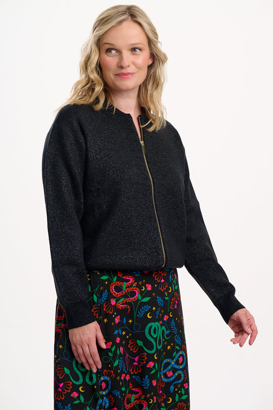 solana black sparkle jacket